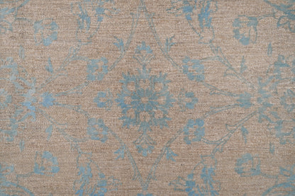 Resham Lotus Carpet | 12'4" x 9' | Pure Wool Rug | Genuine Hand-knotted Area Rug
