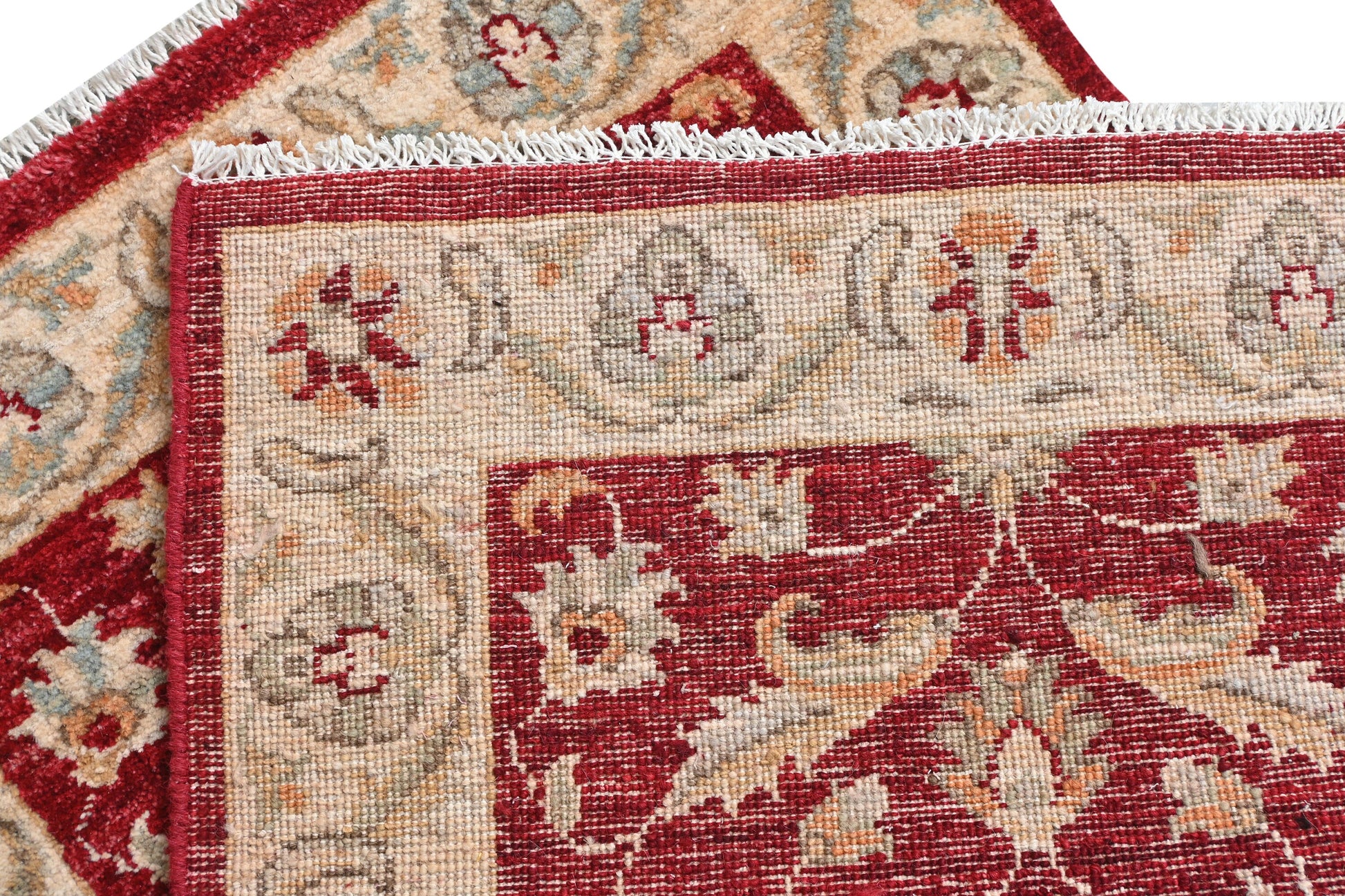 Paktia Lotus Vines Rug | 4'x 2'6'' | Home Decor | Red Wool Area Rug