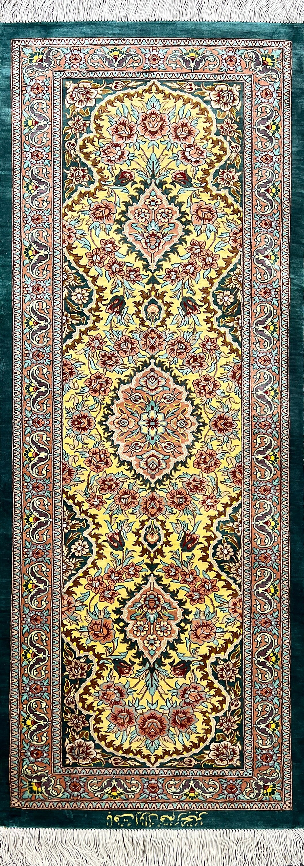Ghoum Silk Rug | 3'11" x 1'4" | Home Decor | Hand-knotted Area Rug