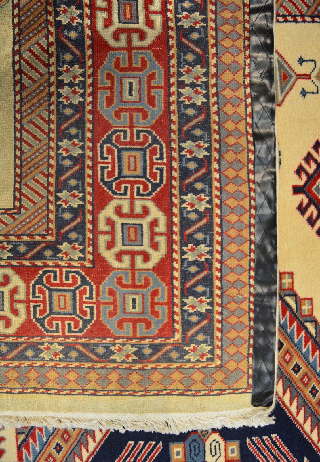 Fine St-Petersburg Kazakh Carpet | 8'8" x 7'' | Home Decor | Hand-knotted Wool Area Rug