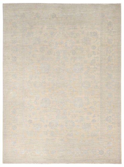 Resham Lotus Carpet | 11'10'' x 8'8" feet | Wool & Silk Carpet | Genuine Hand-Knotted Area Rug